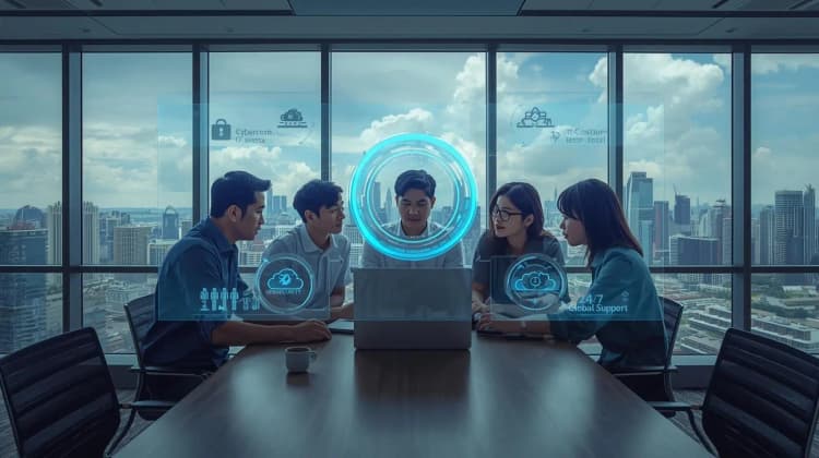 Professional IT engineers providing managed IT support and cybersecurity solutions for a small business in Singapore.