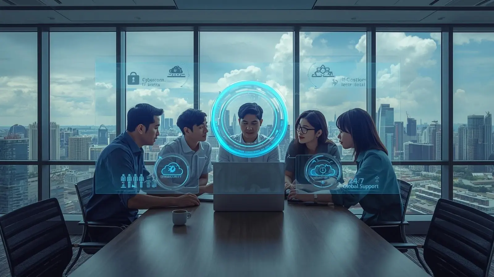 Professional IT engineers providing managed IT support and cybersecurity solutions for a small business in Singapore.